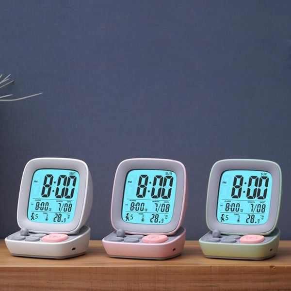 Timer Desktop Clock Timer per bambini Studenti Display digitale di grande schermo con conto alla rovescia retroillumina ad allarme di gestione del tempo ad alta voce 67je