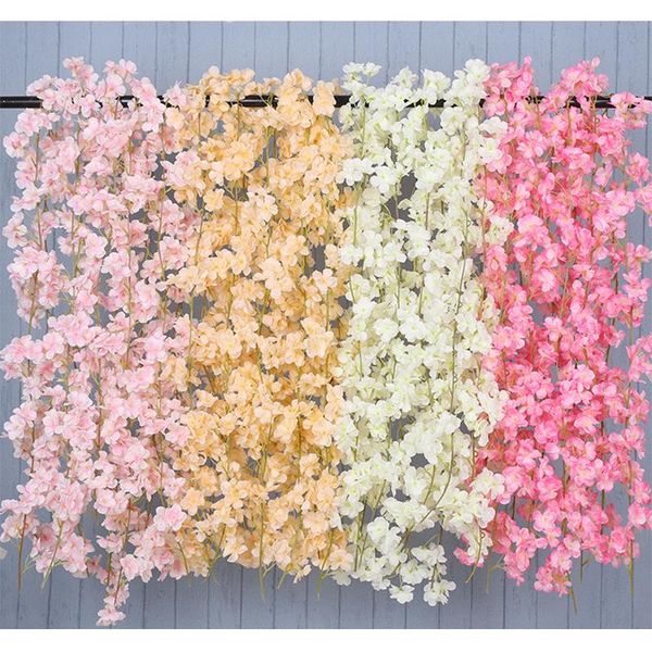 

decorative flowers & wreaths faux silk artificial sakura simulation vine wedding party home garden activity air conditioning pipe winding de
