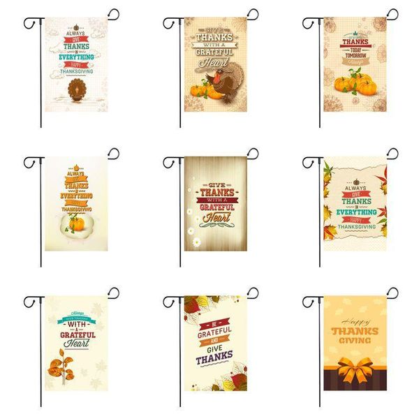 

party decoration 30*45cm thanksgiving garden flag family turkey banner df42