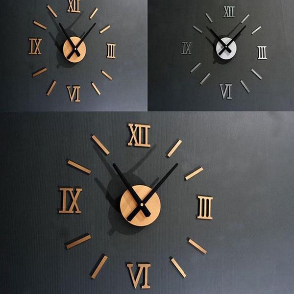 

wall clocks 3d big acrylic mirror clock diy quartz watch still life modern home