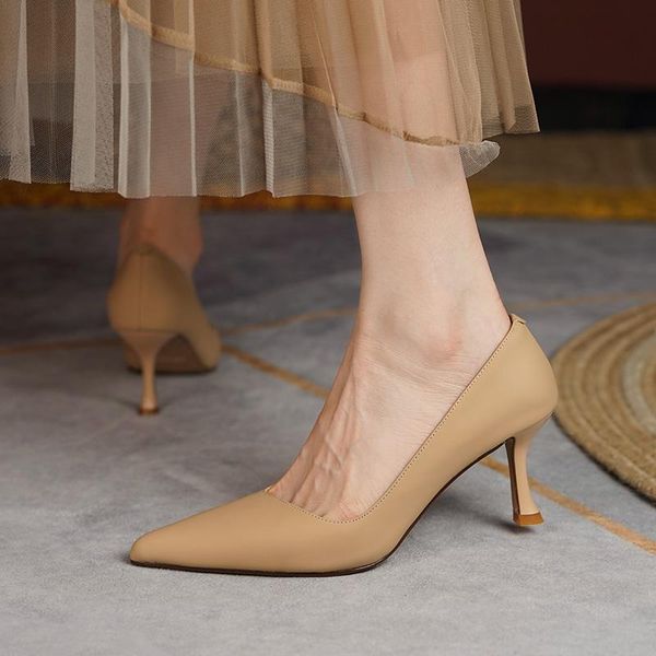 

dress shoes 2022 pointed toe party pumps office ladies on high heels elegant closed women shoe with bombas, Black