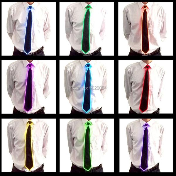 

party masks gzyuchao el wedding decorative light up men black ties neon glowing led neck tie gift for