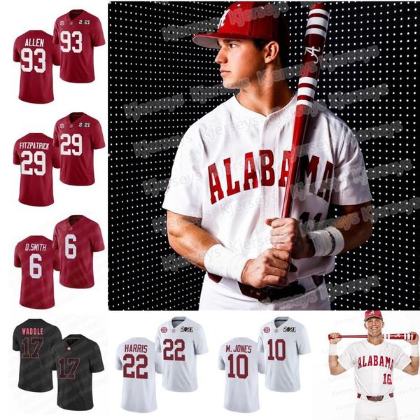 

custom ncaa college alabama football jersey bryce young trey sanders robinson jr. mckinstry anderson braswell brooks hall smith waddle tua t, Black;red