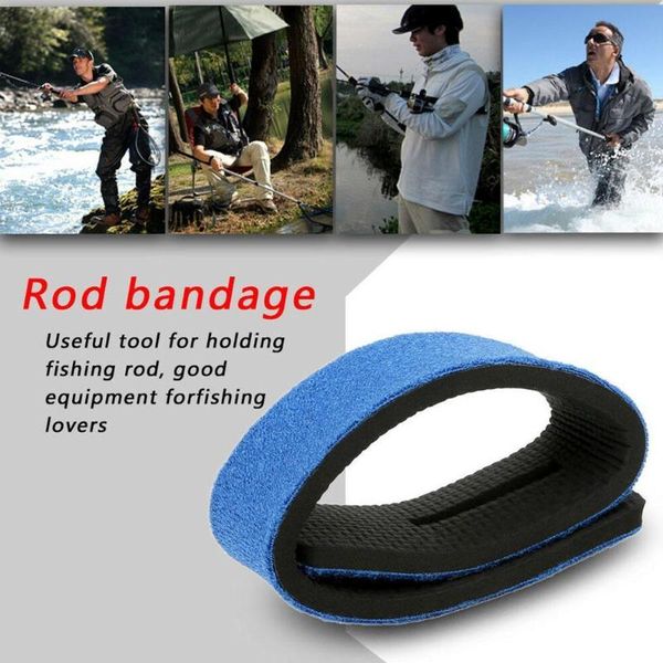 

1pc fishing belt strap sleeve pole tie wrapping carp elastic rod with pack band w2e2 accessories
