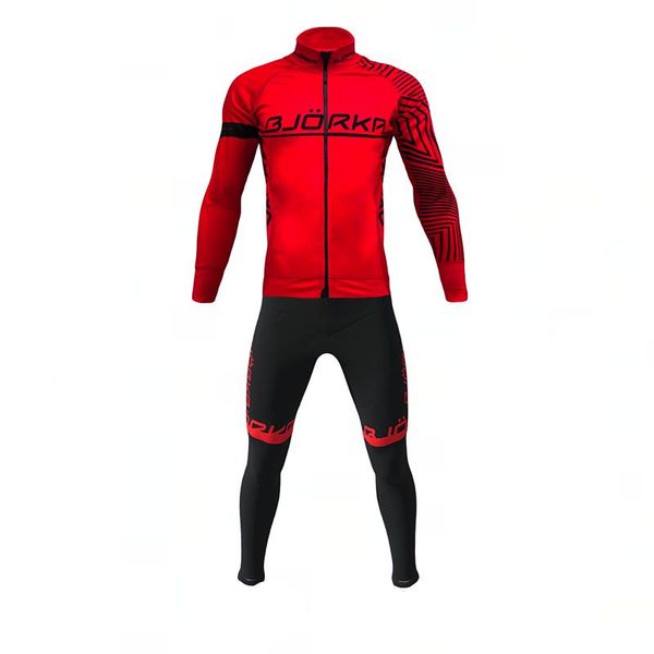 

racing sets 2021 winter bjorka mens warm cycling long sleeve jackets suits bicicleta hombre uniformes mtb bike clothing kit, Black;blue