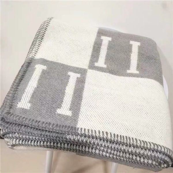 

initial letter h cashmere knitted throw blanket crochet wool plaid for couch chair love seat car camping blanketss shawl epacket 135*165cm c, Silver