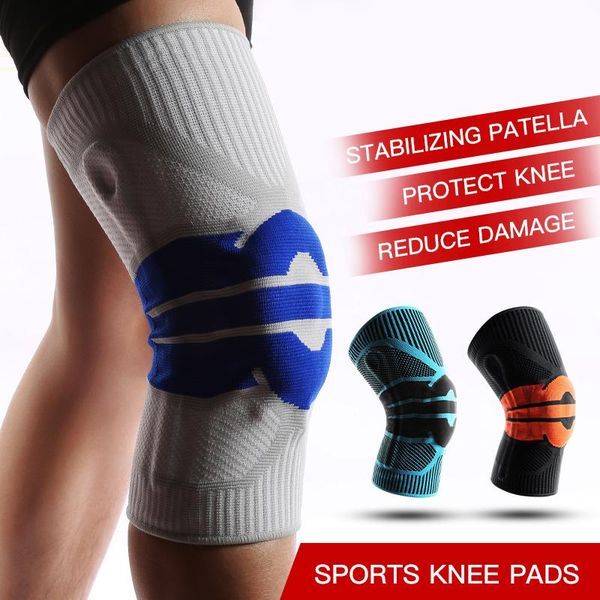 

elbow & knee pads sports kneepads men pressurized elastic support fitness sleeve gear basketball volleyball brace protector, Black;gray