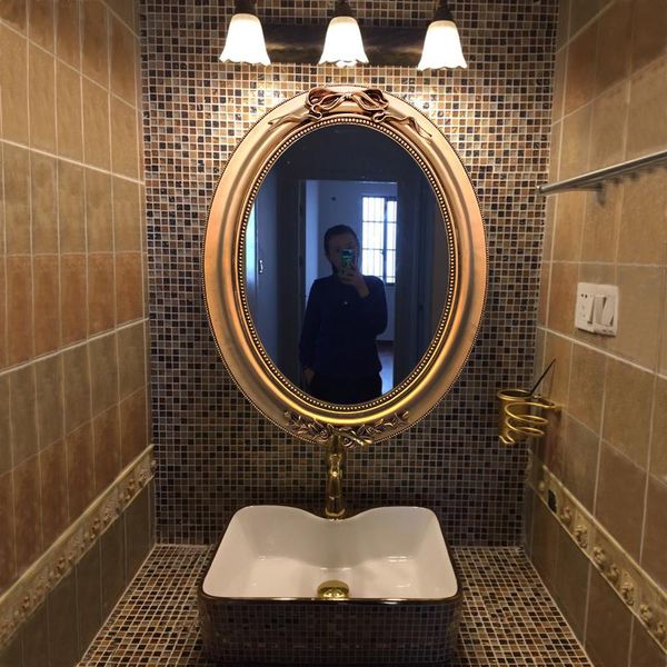 

mirrors 40cmx49cm wash basin makeup mirror trumpet bathroom european antique wall decorative for living room
