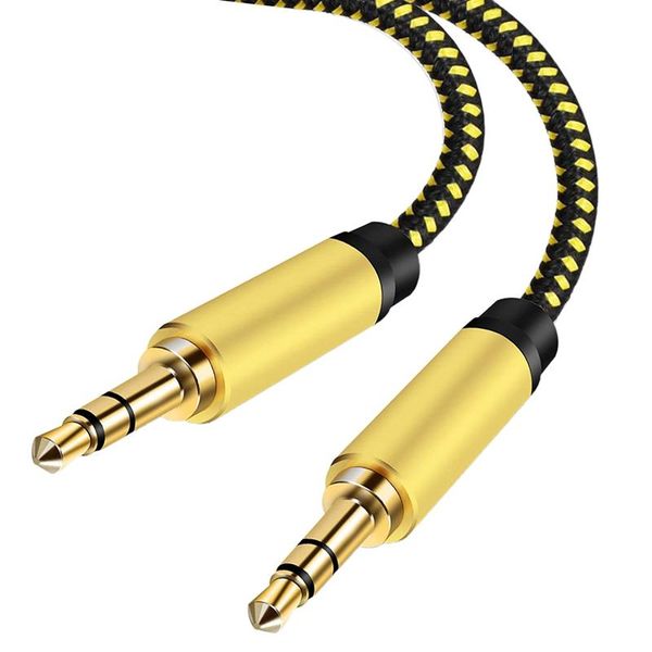 

cable,3.5mm auxiliary stereo audio cable 1m nylon braided male to compatible for headphones, car stereos cables & connectors