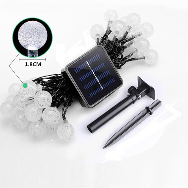 

factory outlet christmas decoration 5m solar lamp crystal ball led string lights flash waterproof fairy garland for outdoor garden christmas