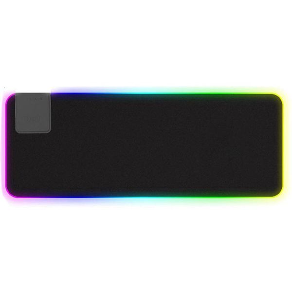 

mouse pads & wrist rests 10w wireless charger extension pad rgb, 10 pattern led light soft gaming keyboard non-slip rubber