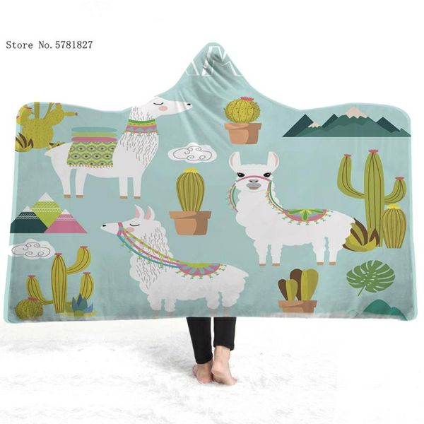 

blankets alpaca planet ice cream hooded blanket cartoon lovely kawaii fleece home textile wearable throw