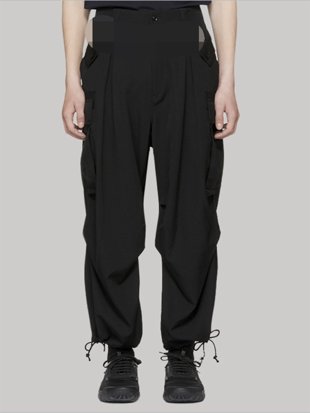

men's pants casual straight sports spring and autumn black loose rope design youth fashion cargo