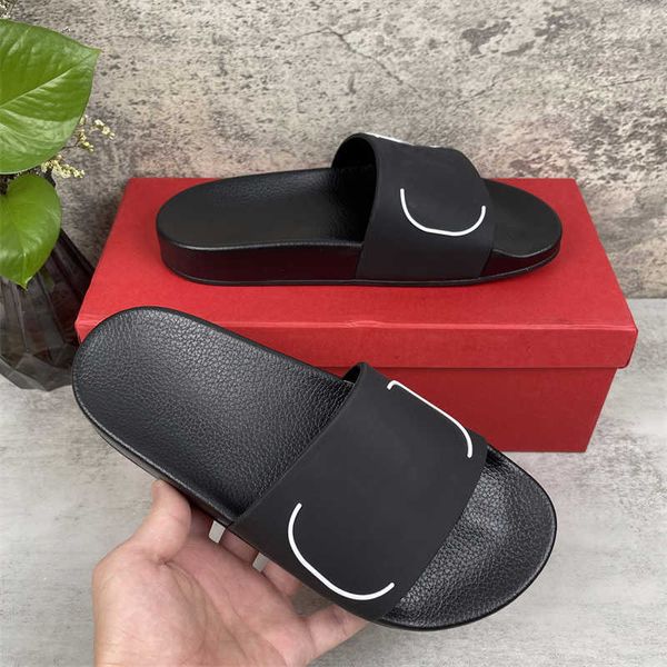 

men women slipper font shoes slide fashion sandals flat flip flop with box size 35-46, Black