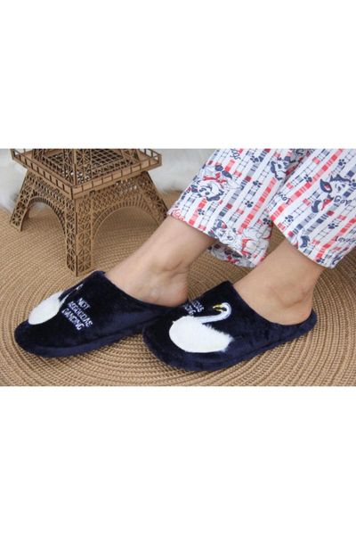 

slippers women's dark blue winter home inside, Black