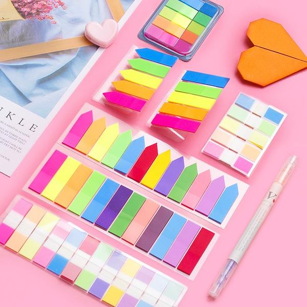

gift wrap 100/200 pcs color coding label self-stick note 0.5 x 1.7 inch for school office family