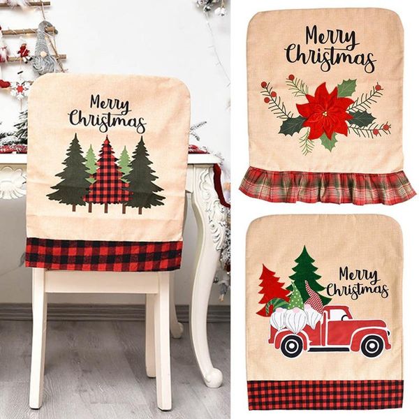 

christmas decoration flower chair back cover car home navidad dro covers