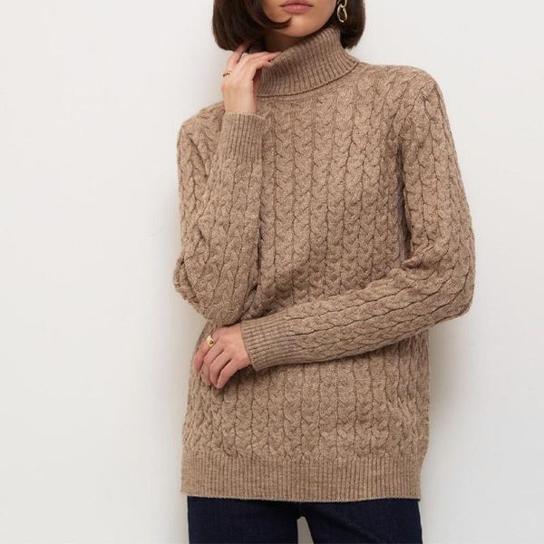 

women's sweaters winter knit turtleneck cashmere women sweater thick twisted long sleeve loose pullovers female 2021 autumn lady knitwe, White;black