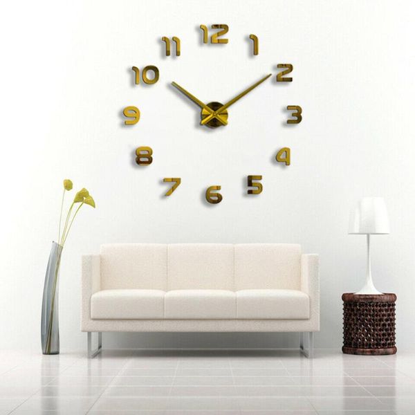 

wall clocks one set diy creative digital acrylic clock frameless mirror stickers modern art decal home decor