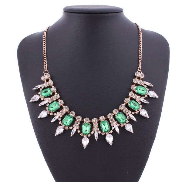 

tenande luxurious small geometric patterns crystal necklaces pendants for women maxi valentine's day jewelry accessories bijoux chokers, Golden;silver