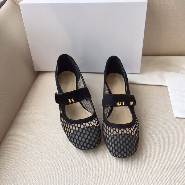 

70% off wholesale sals flip-flops spring summer new wave dot square head thick jane with one line gold buckle casual single shoes and middle, Black