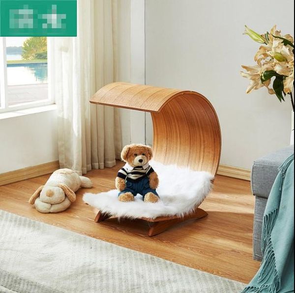 

cat beds & furniture pet supplies, litter, nest, small dog solid wood bed