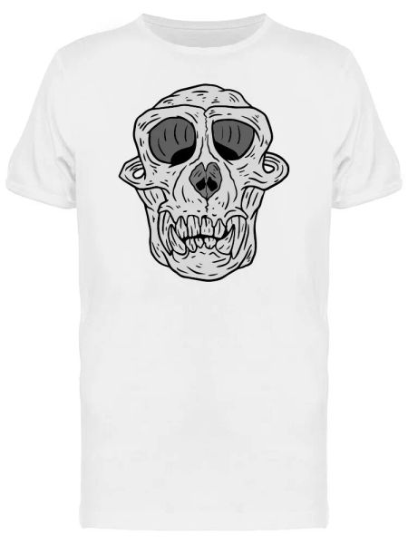 

Monkey Skull Frontview Cartoon Men's Tee -Image by Shutterstock, White;black