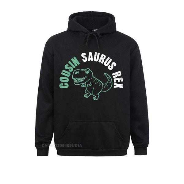 

t rex men's long sleeve hooded sweatshirt, fun, simple, thanksgiving gift, Black