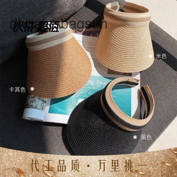 

brand cap and carves children 2022 new korean sun hat straw cap summer beach hat 62ak, Blue;gray