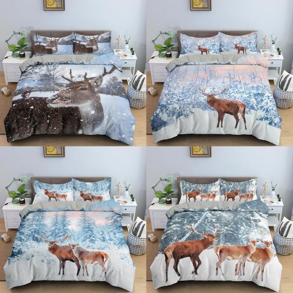 

bedding sets 3d animal set deer pattern duvet cover twin full  king bedclothes bedroom
