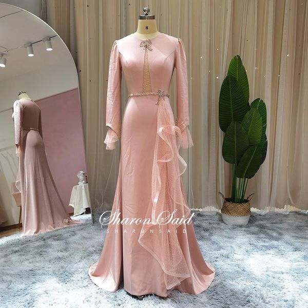 

party dresses 2021 arabic blush pink dubai evening long sleeve muslim women formal gowns for wedding guest white bridal dress, White;black