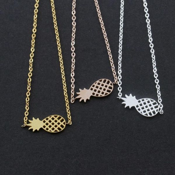 

charm bracelets fruit pineapple bracelet for women dainty gifts friendship bff jewelry stainless steel link female, Golden;silver