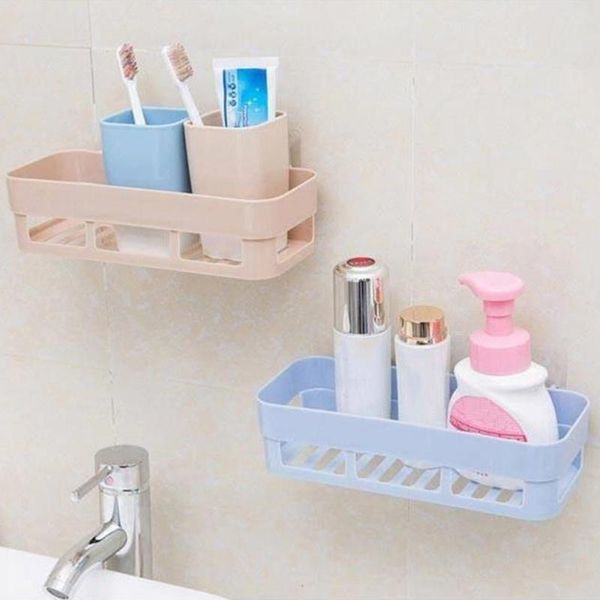 

hooks & rails no trace stickers square bathroom storage shelves basket home
