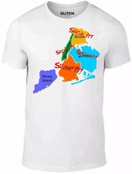 

suck it new york t-shirt - funny t shirt impractical jo sal jokers q murr comedy, White;black