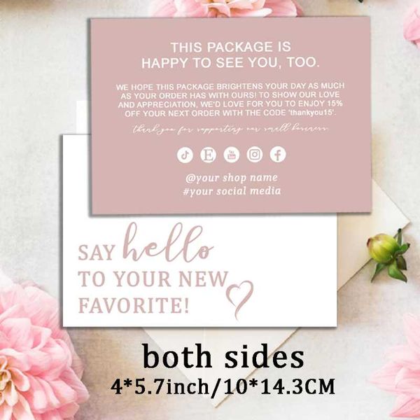 

personalized thank you card minimalist small business for your order modern package insert greeting cards
