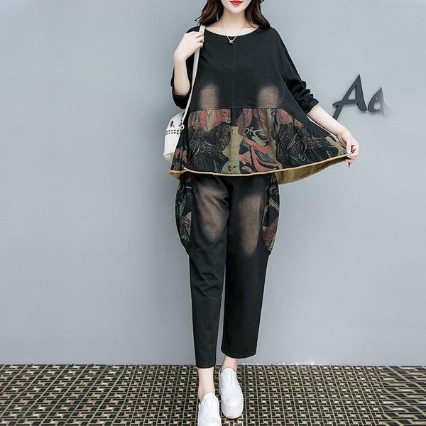 

women's two piece pants 2 sets womens outfits 2021 women fashion matching for and harme plus size set 5665, White