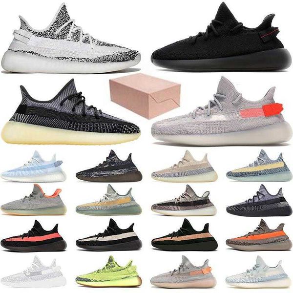

with box running shoes static reflective zebra mono ice clay cinder earth tail light mens womens sneakers sports size 36-45