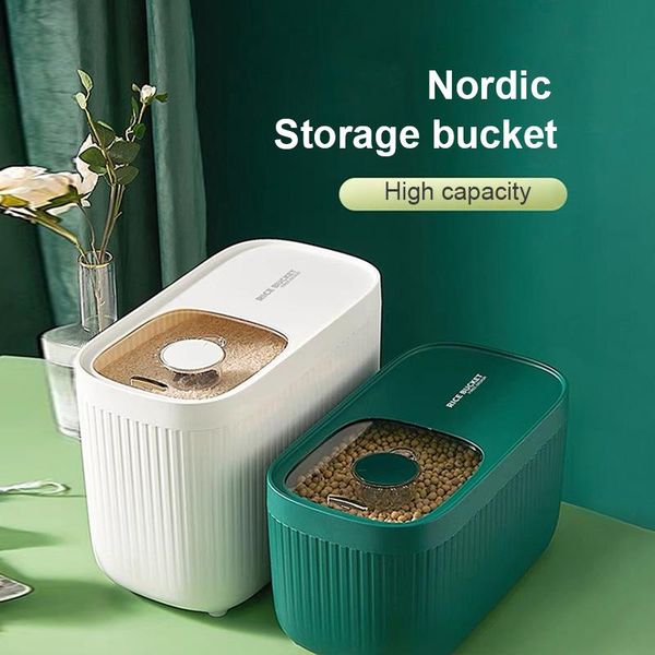 

storage bottles & jars nordic style rice container bucket insect-proof moisture-proof cereal dispenser home kitchen organization