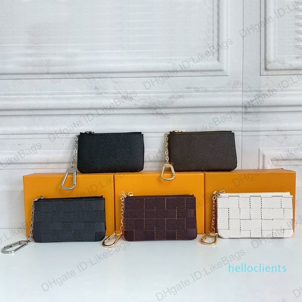 

luxury designers wallets key fashion women men keys ring credit card holder coin purse canvas mini, Red;blue