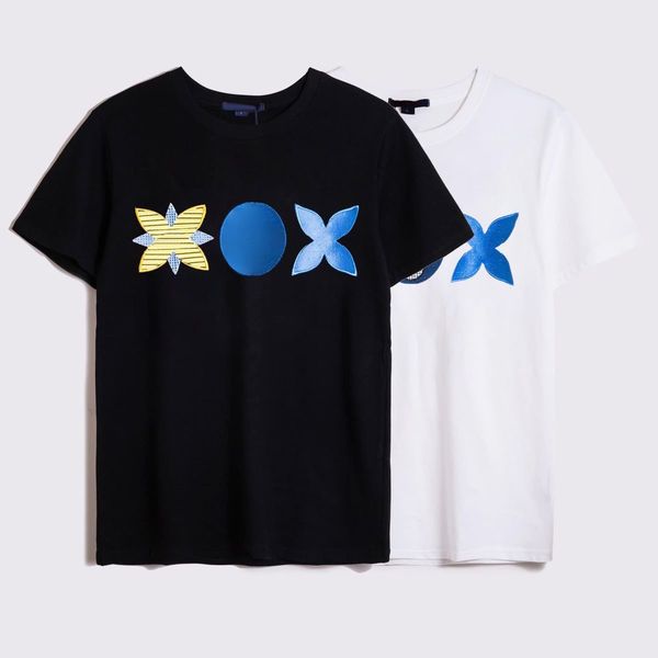 

transport of high-quality cotton t shirts summer, 2022, european american short-sleeved t-shirt fashion and casual embroidered classic patte, White;black