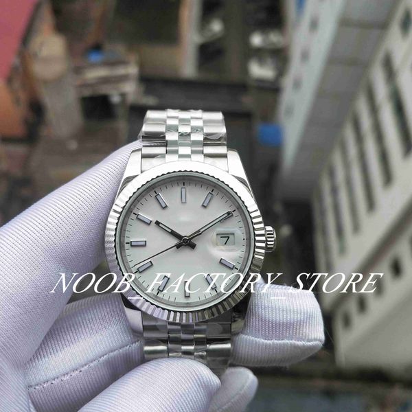 

factory sales watch 2 color super bp watches classic 2813 automatic movement 36mm blue white dial strap stainless steel bezel case luminous, Slivery;brown