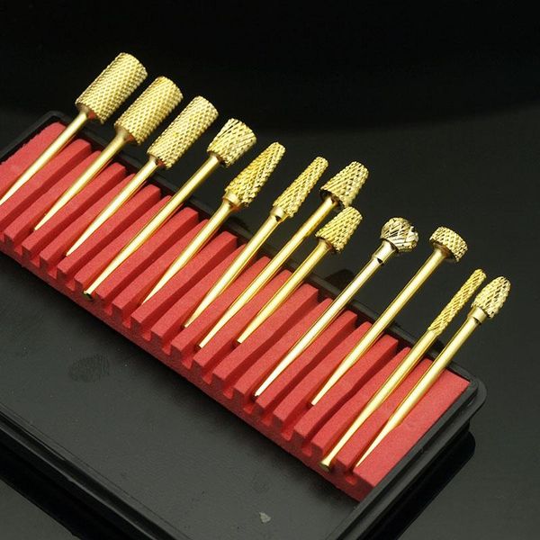 

easynail 12 types golden carbide nail drill bits burrs metal cuticle for manicure electric accessories. art equipment, Silver