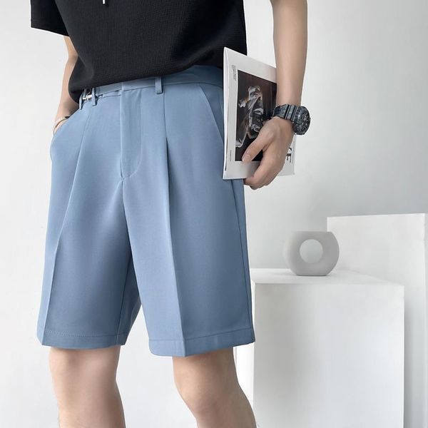 

men's shorts summer blue/white suit slim fashion business society mens dress korean straight casual men 29-36, White;black