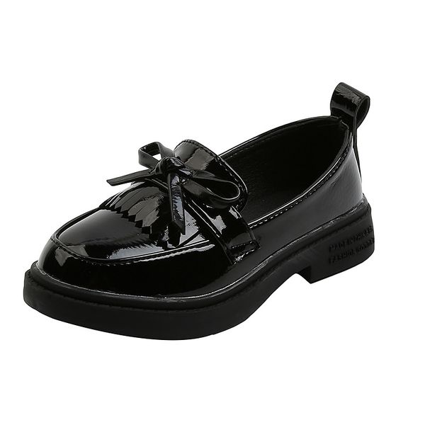 

2021 autumn spring new girls shoes children leather shoes tassels fringes soft pu patent leather kids flats oxfords soft loafers, Black;red
