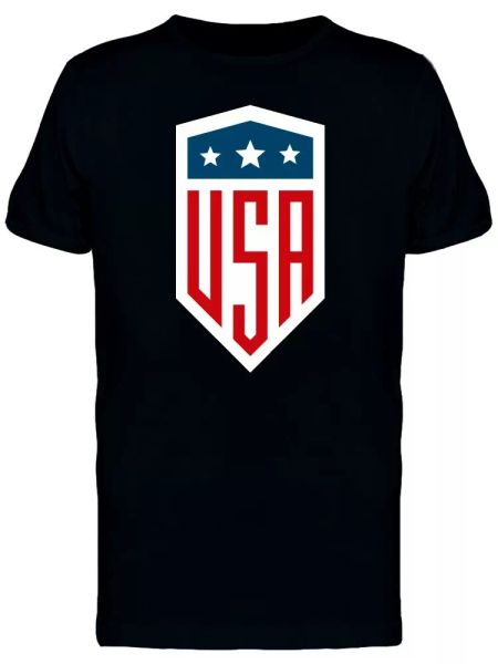 

usa three stars shield logo tee men's -image by shutterstock, White;black