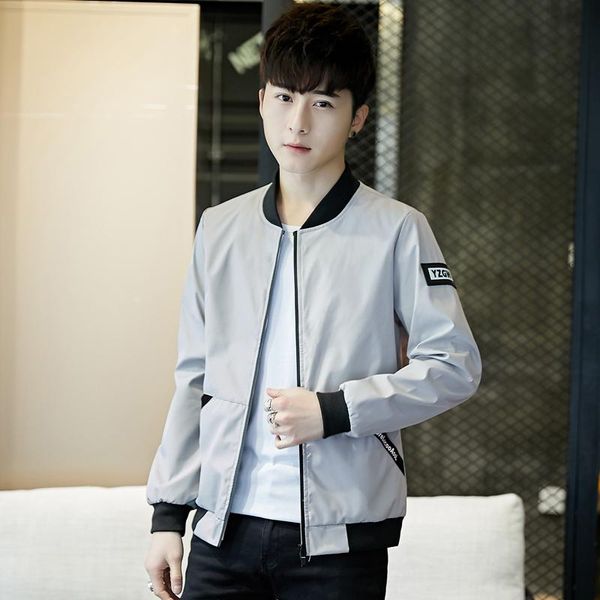 

men's jackets bromandick spring autumn casual fit yong washed 100% polyester brand-clothing male lt789 40, Black;brown