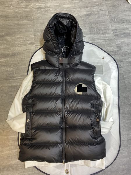 

luxury french men's vests designer brand detachable hooded couple outfit down vest sleeveless warm thick sports ladies waistcoat, Black;white