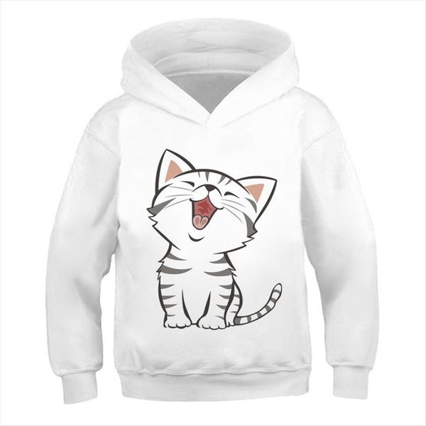 

cute pullover boy autumn winter harajuku big eyes cat printed long sleeve hoodies girl sweatshirt, Black