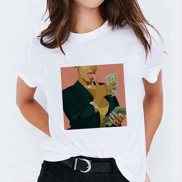 

summer fashion streetwear girl womens t shirts make money harajuku short sleeve casual tee femme plus size, White