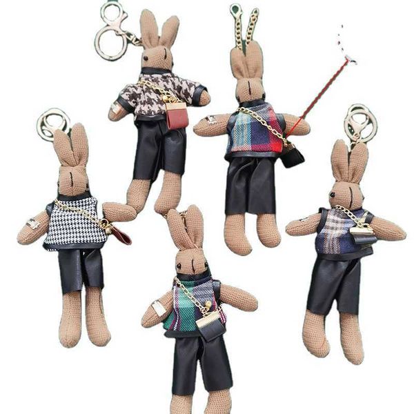 Luxus Hasenpuppe Ostergeschenk Baumwollspielzeug 100 % handgefertigte gefüllte japanische Mode Muppet Hasenpuppe Schlüsselanhänger Hasenpuppe G1019